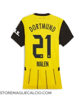 Borussia Dortmund Donyell Malen #21 Maglia Gara Casa Repliche 2024-25 Donna Maniche Corte